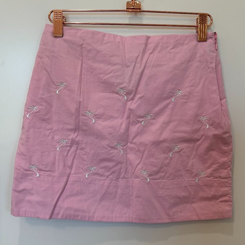 Castaway Girls Skirt Light Pink and Palm Trees